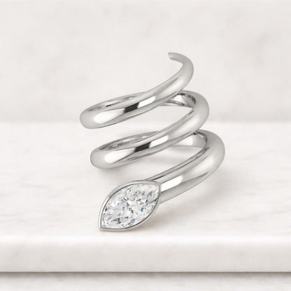 Spiral Coil Statement Ring, Modern Minimal Jewelry