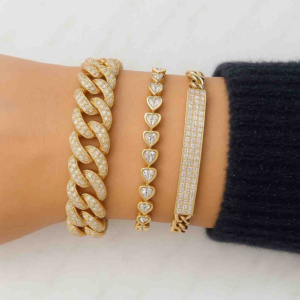 Bezel Set Round Cut Moissanite Diamond Tennis Bracelet