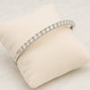 Round Moissanite Half Eternity Bangle Bracelet by Luxurian Jewels