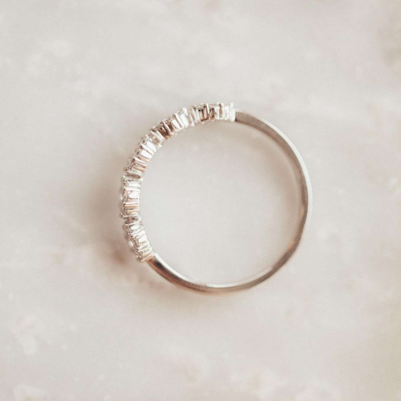 Stackable Band Shared Prong Wedding Band