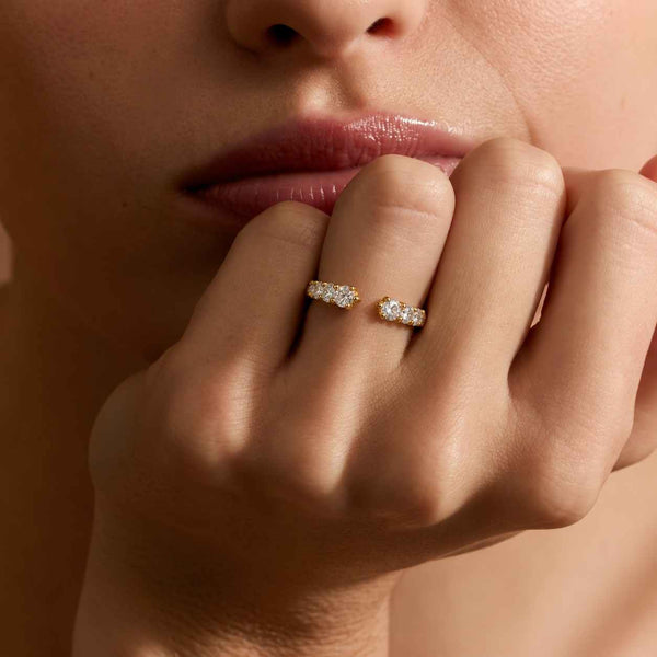 Stackable Cuff Ring. ONE Dainty Ball Droplet Stacking Ring. Midi Knuckle Ring