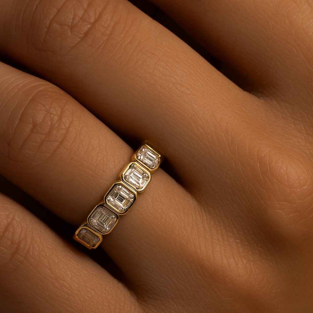 Stackable Engagement Ring Gift Emerald Cut Diamond Anniversary Ring