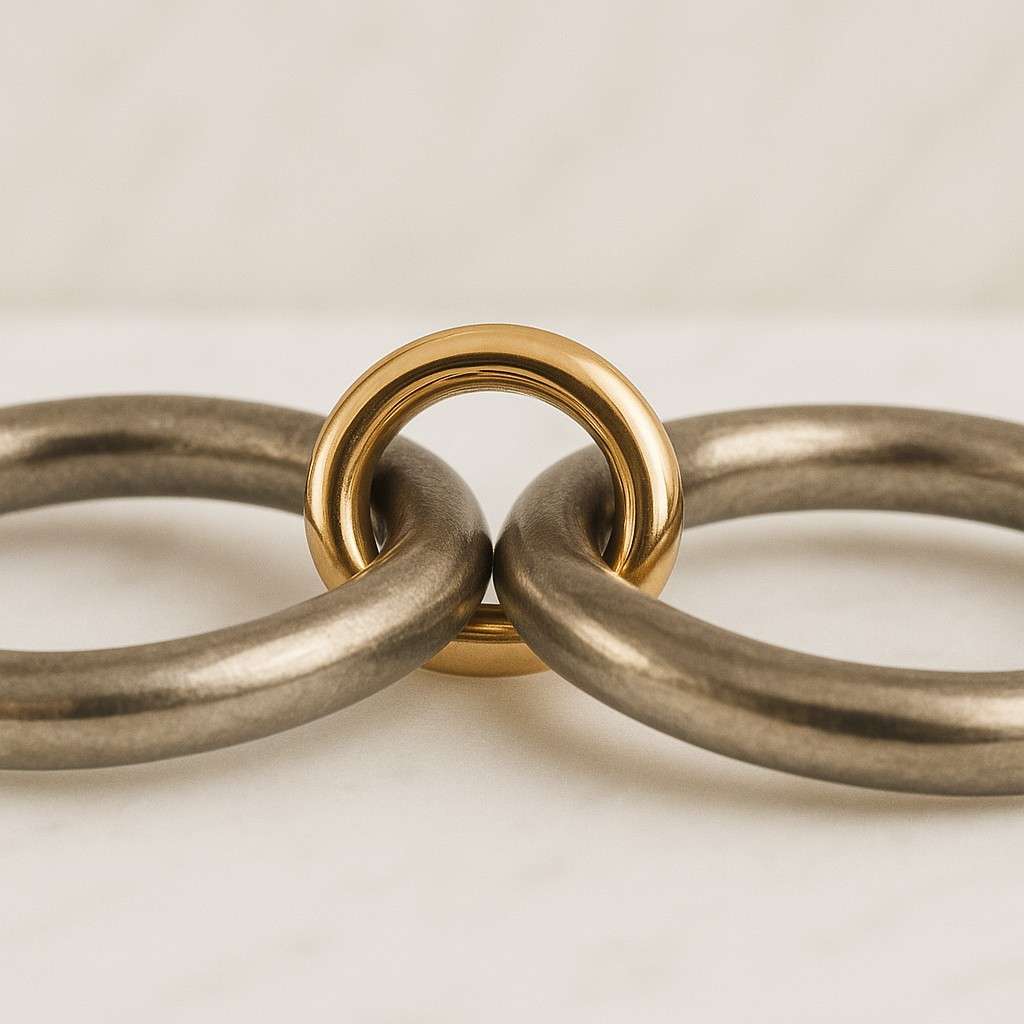 Stackable Linked Ring Set Mixed Tone Multi Band Jewelry