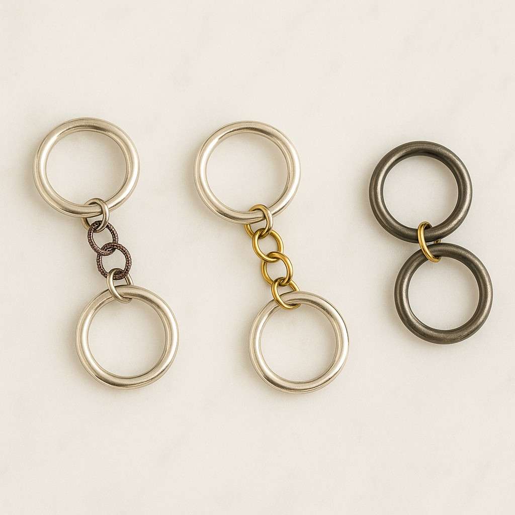 Stackable Ring 14K Gold Multi Link Ring Two Tone Eternity Statement Ring