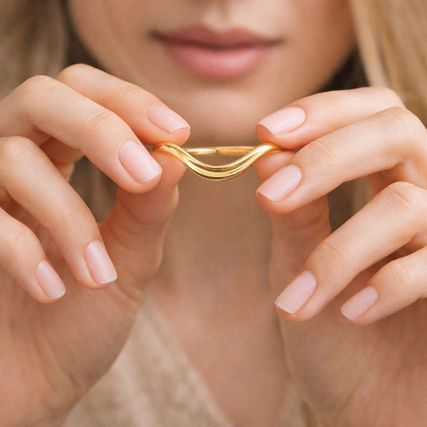 Stacking Matching Band Solid Gold Ring 