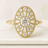Oval Shaped Cluster Round Cut Diamond Master Piece Engagement Ring