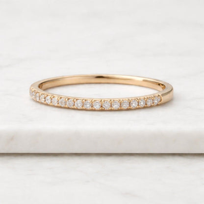 14K Solid Gold Eternity Ring, Lab Grown Diamond Ring, Band Stack Ring for Women, Stackable Infinity Ring, Half Eternity Diamond Ring
