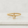 14K Gold Star Charm Diamond Twist Stacking Ring