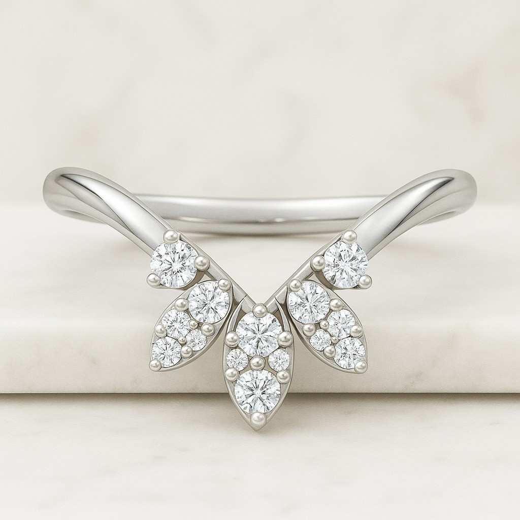 Star Engraved Flush Setting Band 14K Yellow Gold Stacking Band Round Cut Lab Grown Diamond Engagement Band Full Eternity Wedding Band