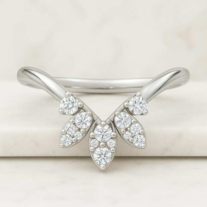 Star Engraved Flush Setting Band 14K Yellow Gold Stacking Band Round Cut Lab Grown Diamond Engagement Band Full Eternity Wedding Band