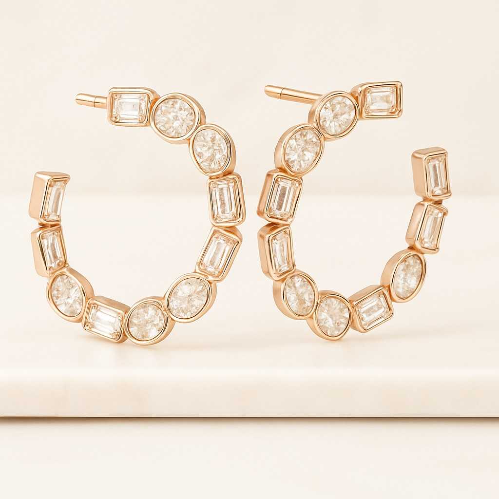 Starburst Minimal Diamond Earrings by CVDJEWELS Star Setting Lab Grown Diamond Earring