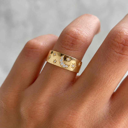 Starburst Lab Ruby Dome Cigar Wedding Band, Wide Eternity Stacking Ring For Women, 10K Yellow Gold
