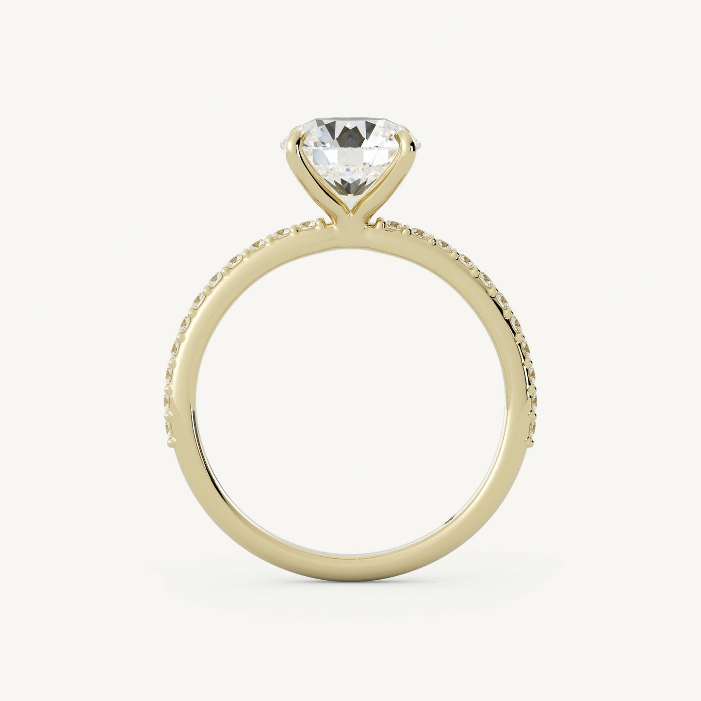 Statement Ring, Gift for Wife
Round White Moissanite Solid Yellow Gold Solitaire Ring