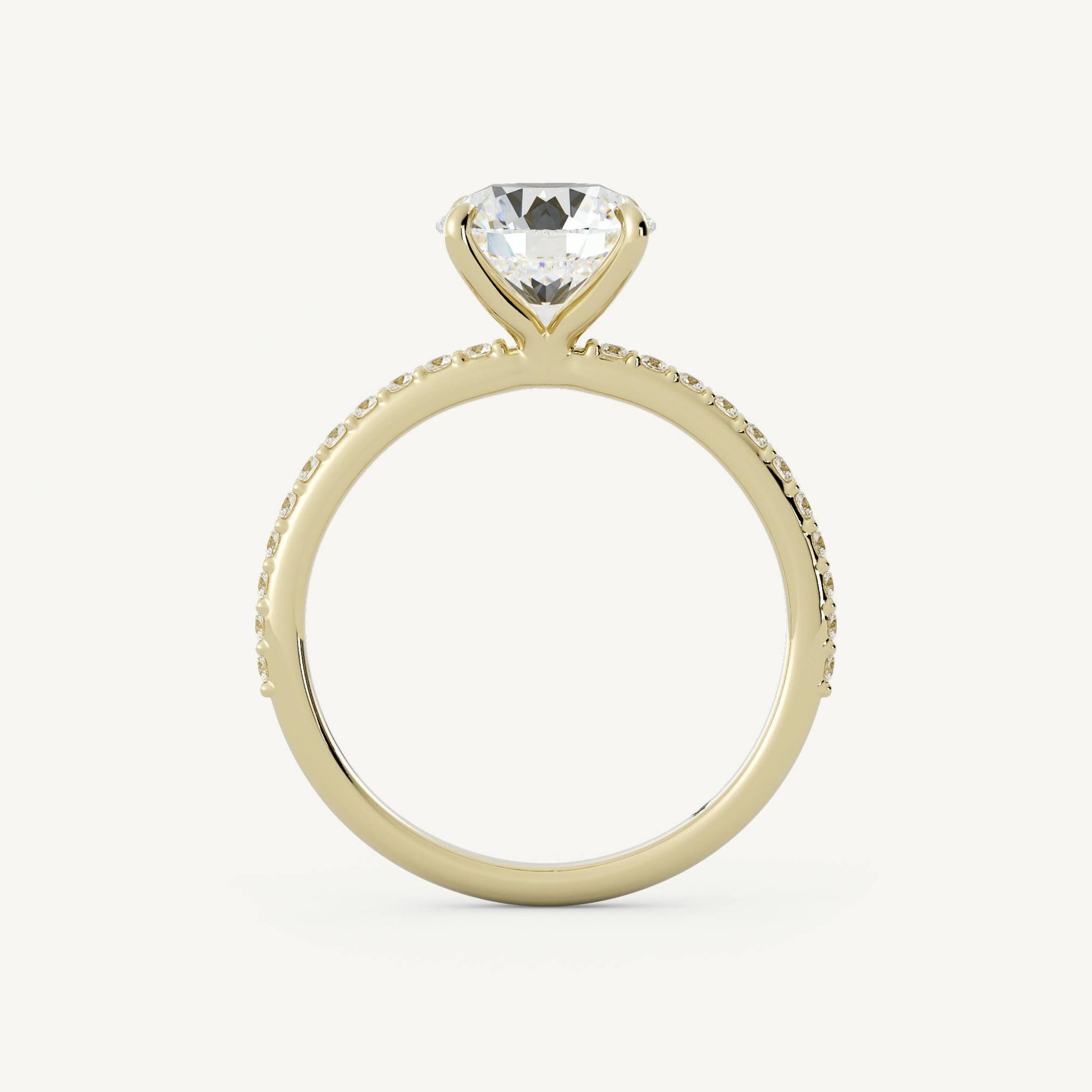 Statement Ring, Gift for Wife
Round White Moissanite Solid Yellow Gold Solitaire Ring