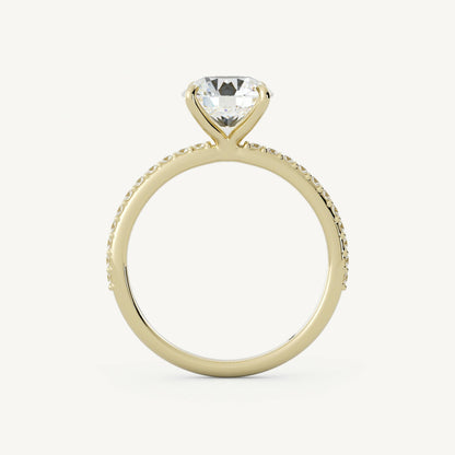 Statement Ring, Gift for Wife
Round White Moissanite Solid Yellow Gold Solitaire Ring