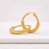 14K Yellow Gold Twisted Rope Hoop Earrings
