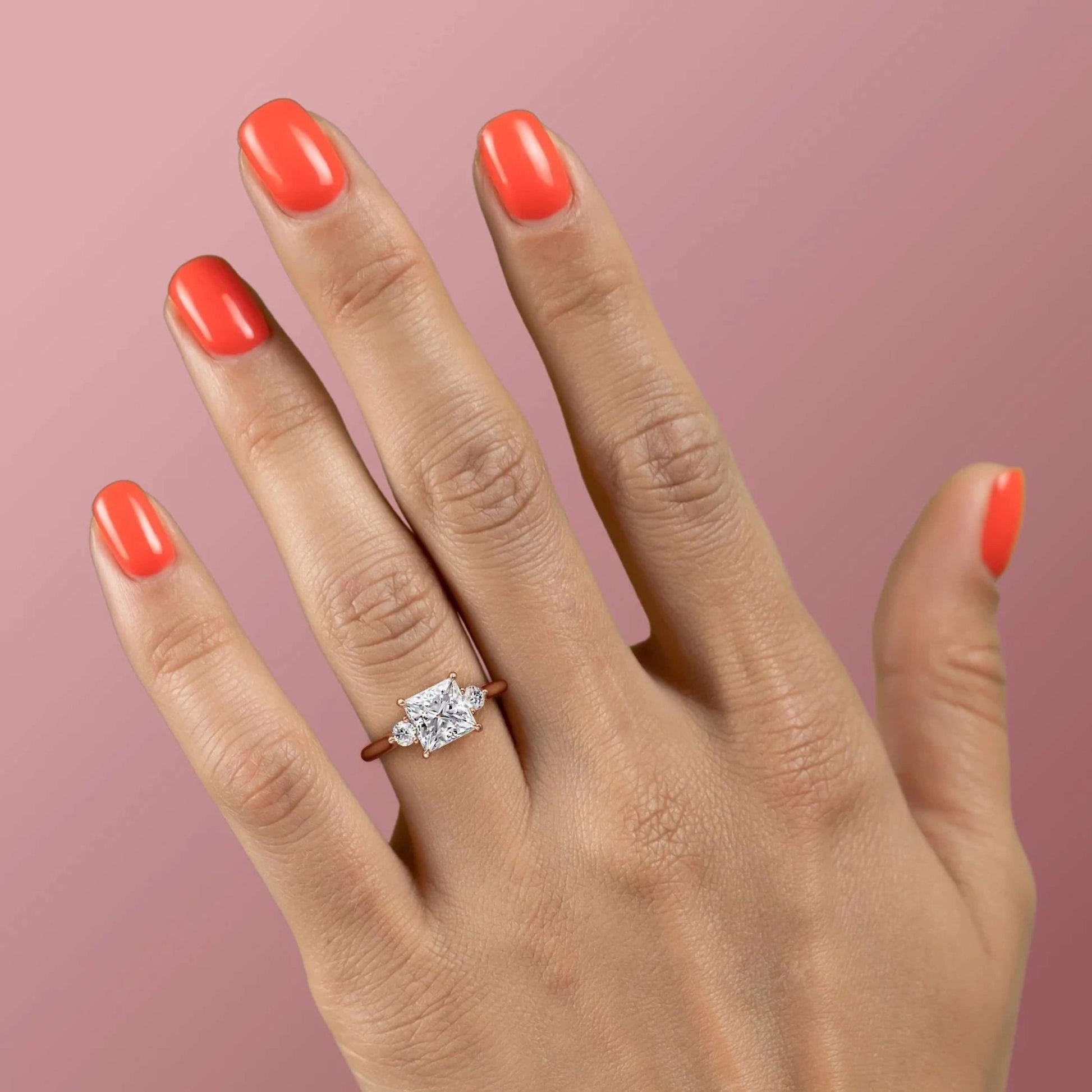 Sterling Silver 925 engagement ring with 3CT princess cut simulated diamond and hidden halo