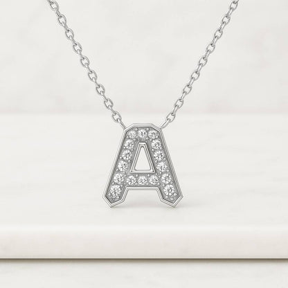 Sterling Silver Capitalized Mama CZ Necklace