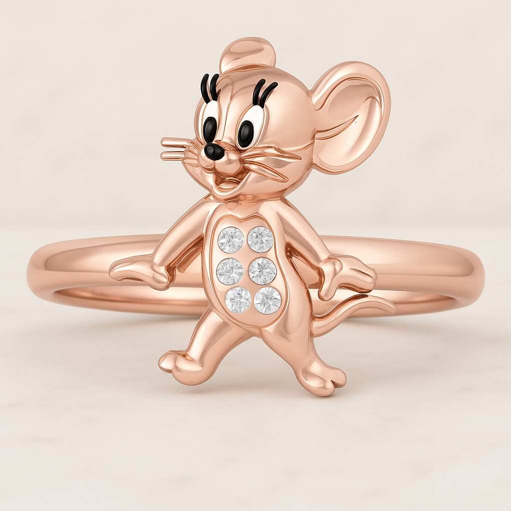 sterling silver minnie or toots cherie from tom & jerry mouse ring