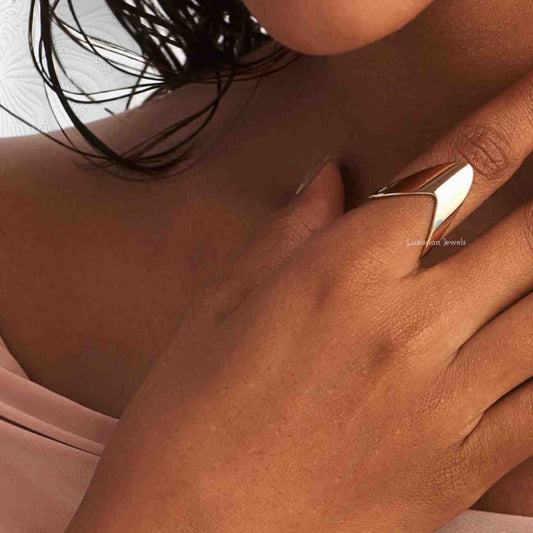 Sterling Silver V Ring Dainty Chevron Jewelry
