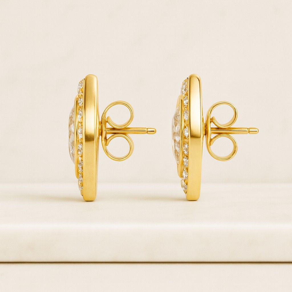 Stud Earrings Two Marquise Diamond Earrings Genuine Lab Grown Diamond Stud Anniversary Birthday Gift Ideas Everyday Wear