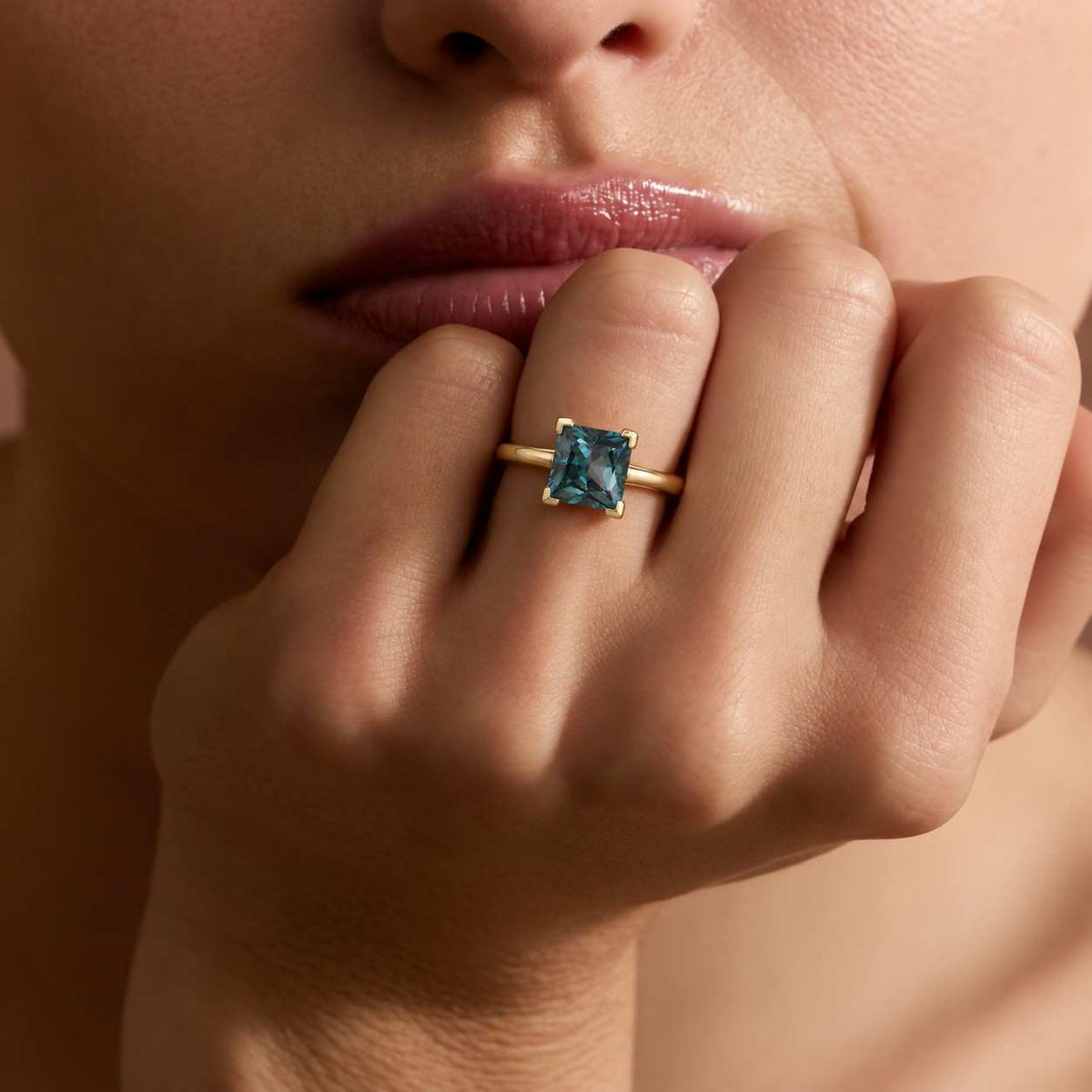 stunning oval emerald & pear green stone three stone ring in gold | elegant engagement, anniversary, promise ring | may birthstone jewelry
