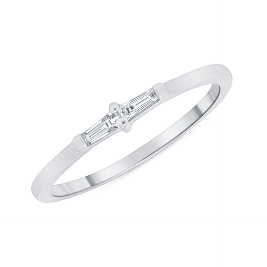 Tapered Baguette Cut Lab Grown Diamond Engagement Ring