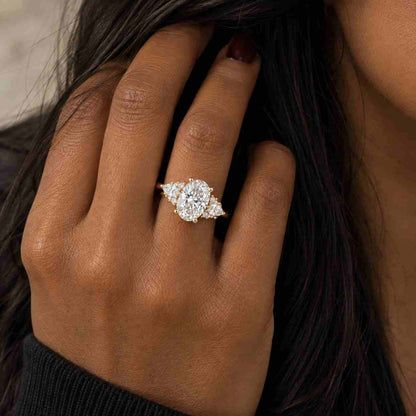 Tapered Baguette Side Stones, 14K White Gold, I