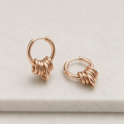 Tapered Dome Hoop Earrings 14k Solid Gold, Polished Chunky Huggies for Everyday Wear