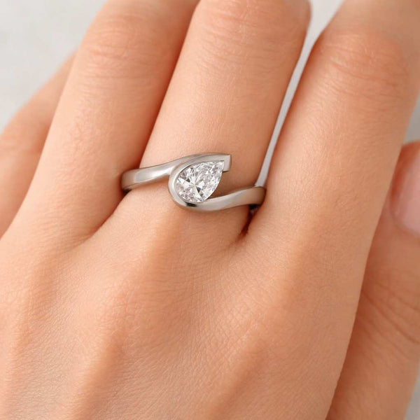 Tear Drop Lab Created Wedding Ring