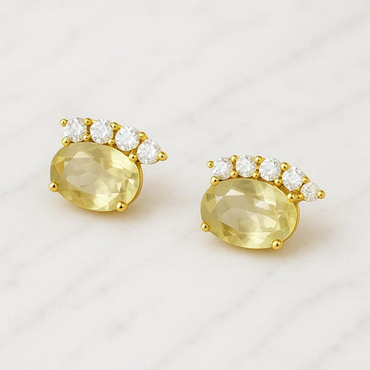 Buy 2.00 CT Oval Cut Half Halo Birthstone Stud Earrings Online