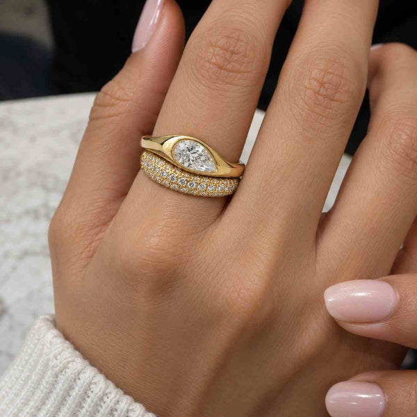 Teardrop Solitaire Ring, CZ Engagement Ring, Replacement Wedding Ring