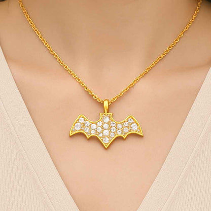 Terrifying Bat Pendant Gothic Halloween Party Necklace Jewelry