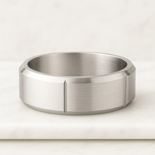 Textured Cigar Band  Rustic Texture  Chunky Wide Mens Wedding Ring