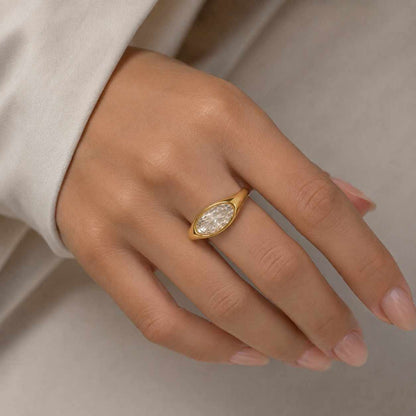 The One Engagement Ring, 2CT Oval Lab Diamond, IGI Certified, Solid 10K 14K 18K Gold Half Bezel, Unique Proposal Ring She'll Never Forge