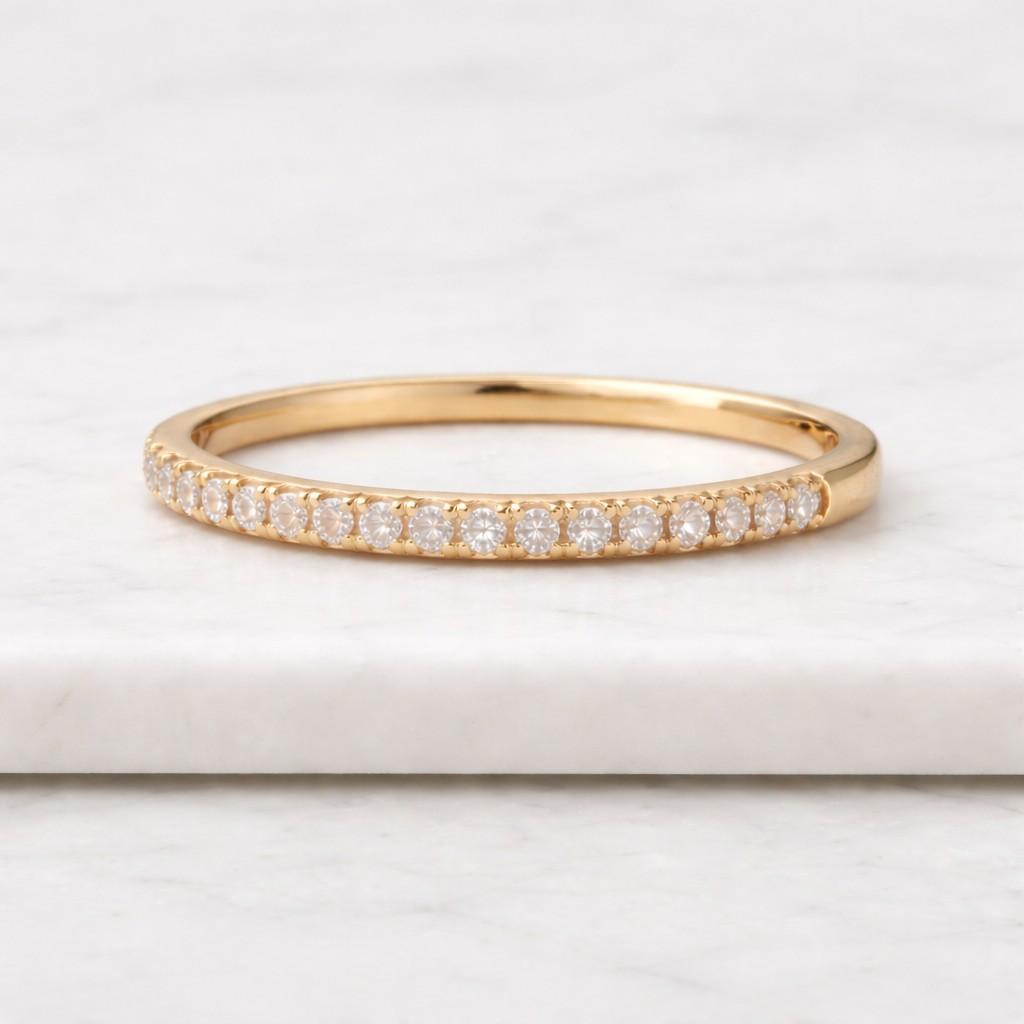 Lab Grown Diamond Half Eternity Ring in 18k Gold or Platinum | 2.9 mm Stacking Ring | Diamond Wedding Band | Comes with Certificate
