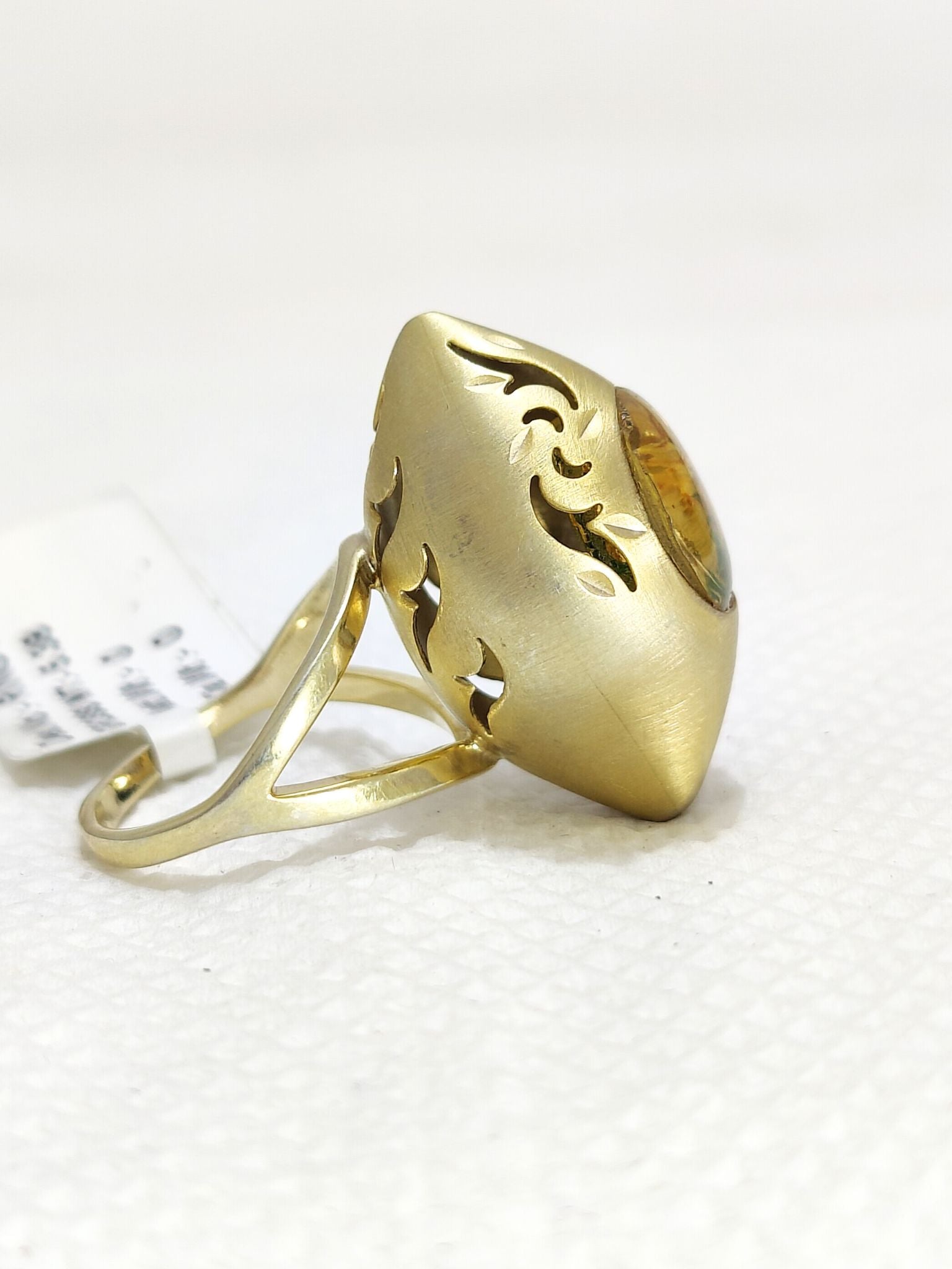 Thin Resin Ring With Yellow Flowers Ring