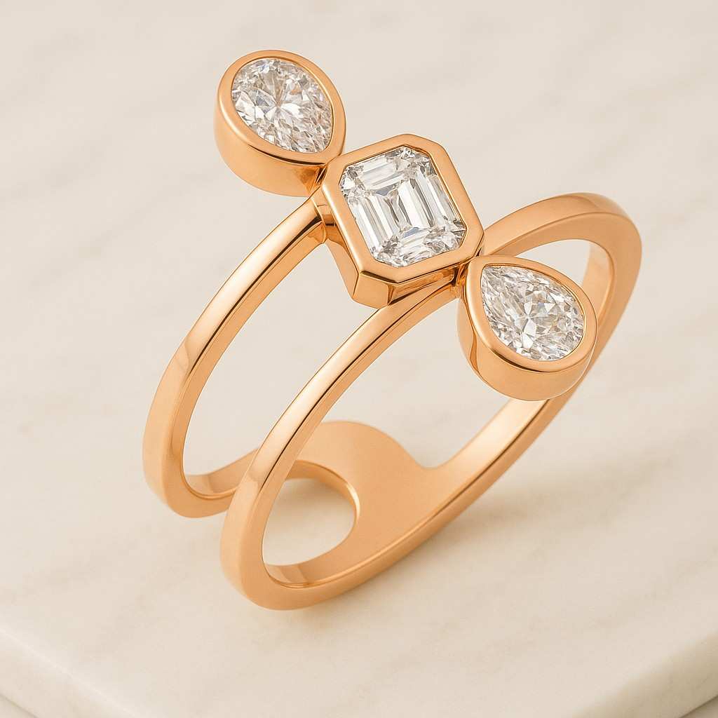 Pear Cut Halo Ring Seven Stone Moissanite Ring Toi et Moi Lab Grown Diamond Ring Toi et Moi Lab Grown Diamond Ring