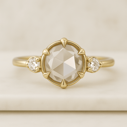 Lab Grown Diamond Engagement Ring, 14k White Gold Three Stone Ring 18K White Gold Diamond Ring Anniversary Promise Ring