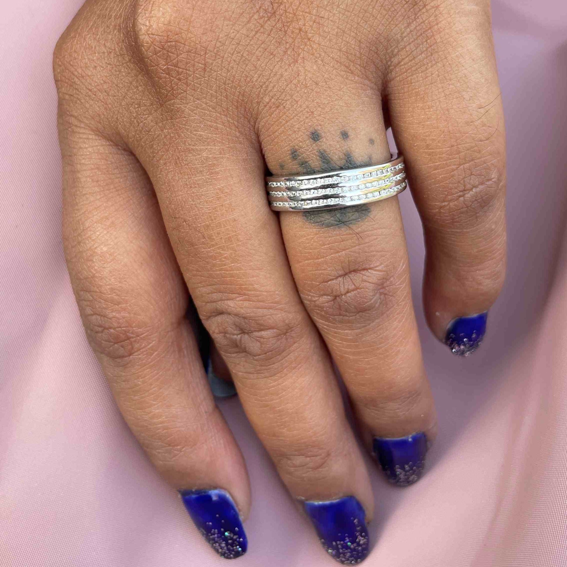 Three Row Band Gold Ring