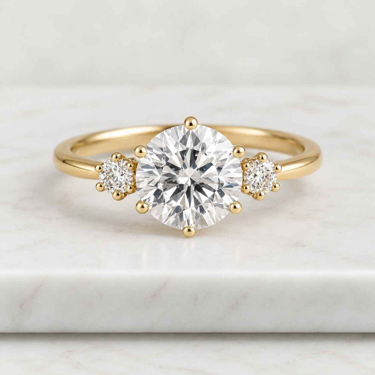 three stone 0.25ct.050ct0.75ct brilliant round cut lab grown diamond ring genuine trilogy three stone lab grown diamond ring for wedding