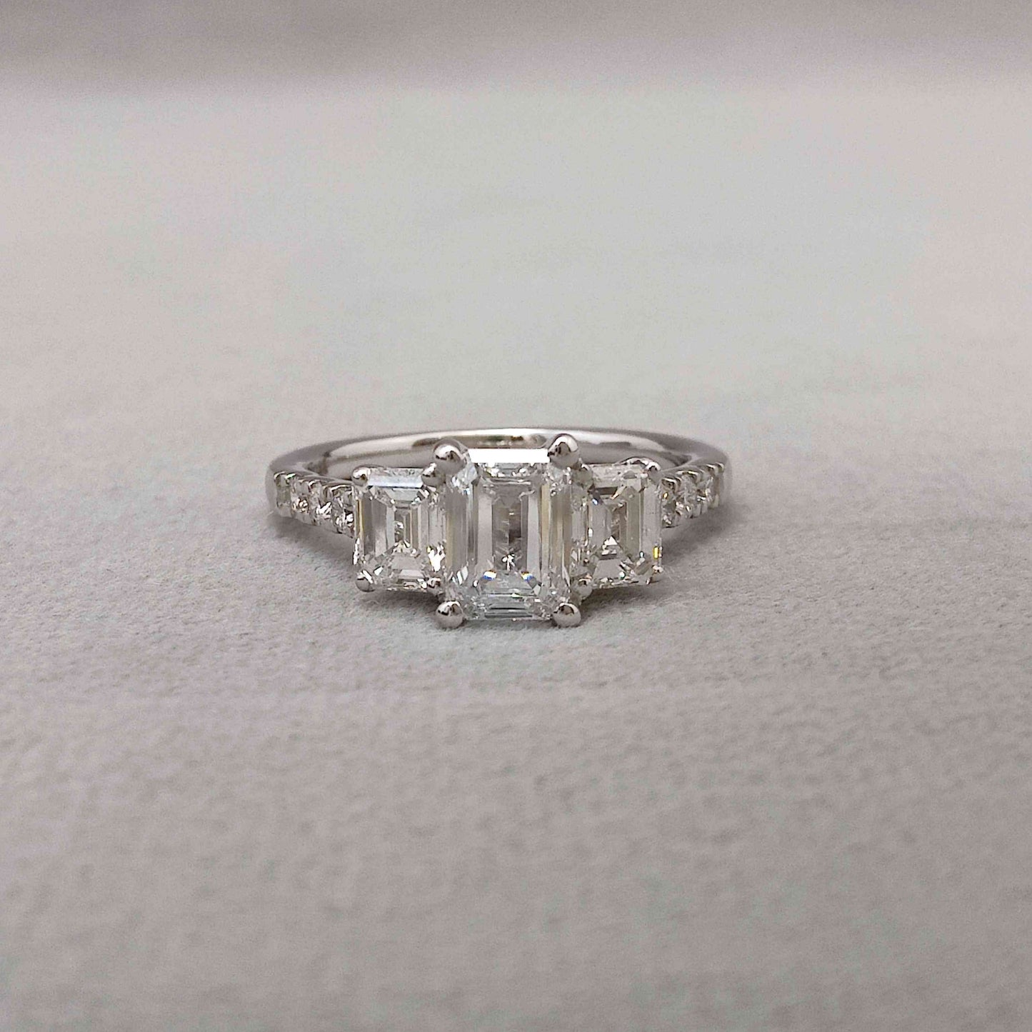 Three Stone Emerald Ring