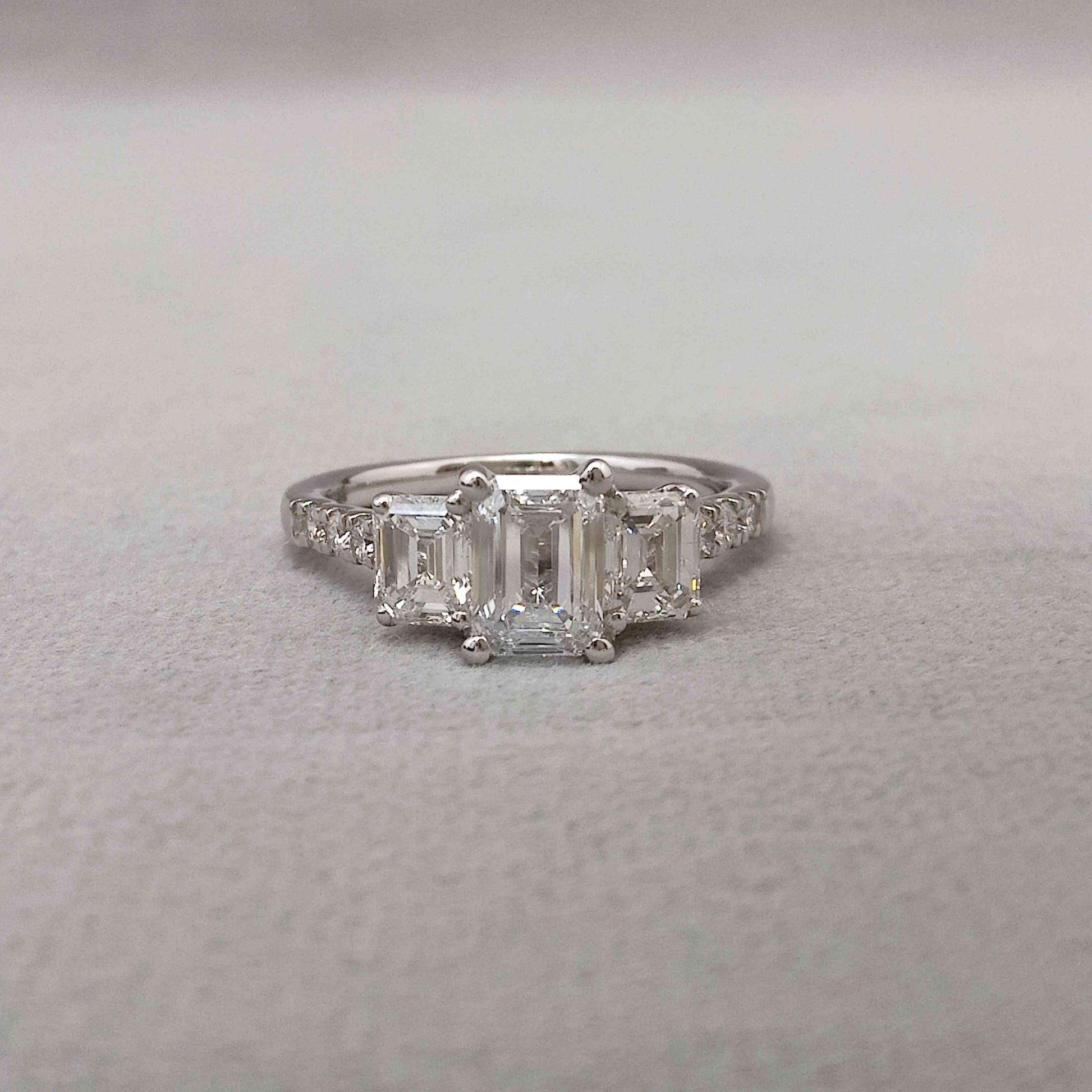 Three Stone Emerald Ring