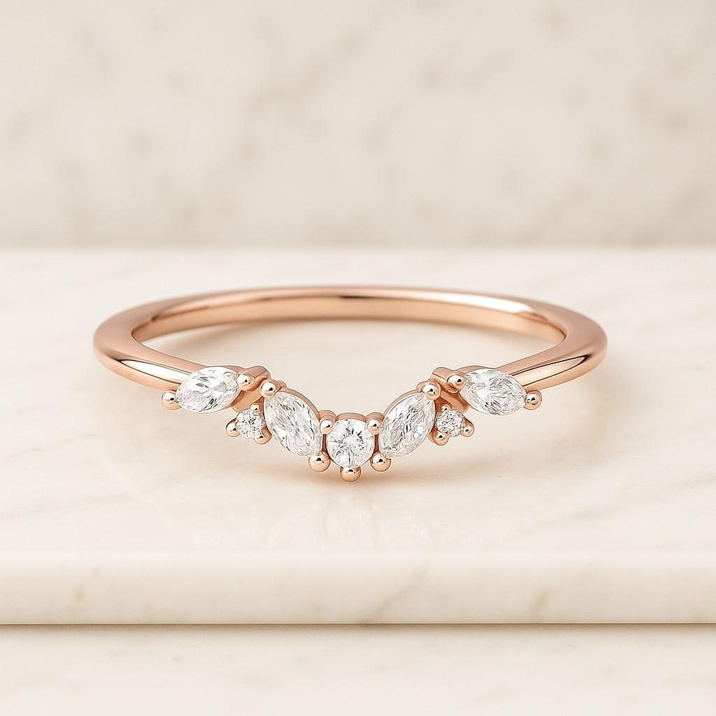 Three Stone Lab Grown Diamond Engagement Ring, Marquise Cut Blue Diamond with Side Stone Pear Cut Diamond Ring, Anniversary Gifts for Women
