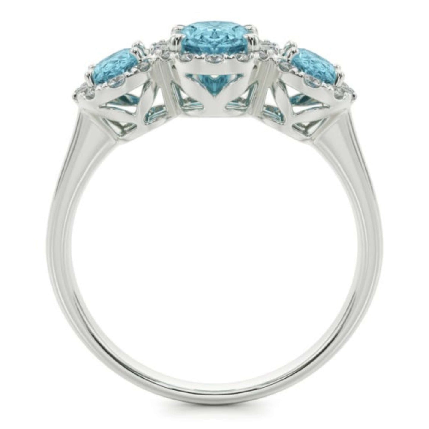 Three Stone Moissanite Diamond Ring