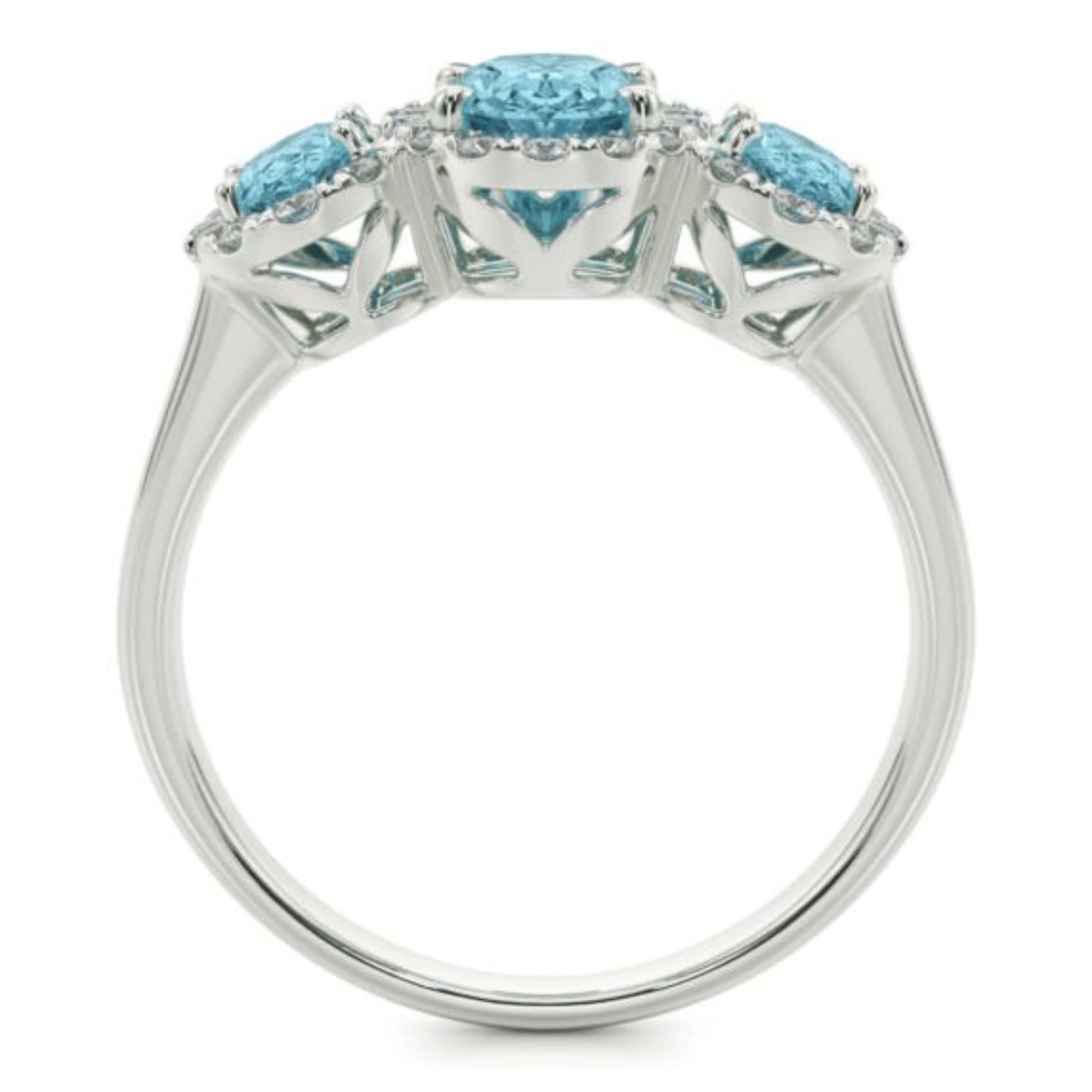 Three Stone Moissanite Diamond Ring