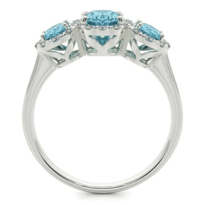Three Stone Moissanite Diamond Ring