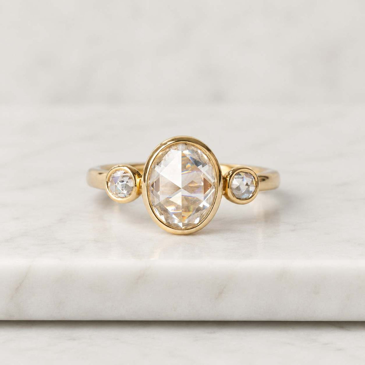 three stone oval engagement ring oval engagement ring with pear side stones 2 carat oval moissanite ring igi certified lab grown diamond
