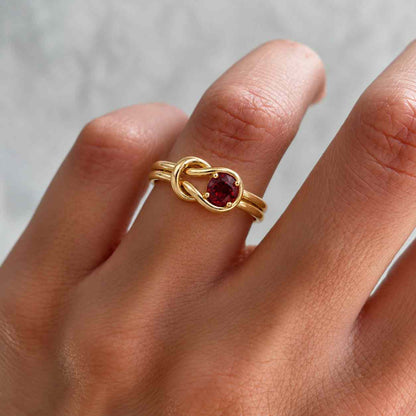Three Stone Ruby Engagement Ring, Round Cut Promise Ring, July Birthstone Ring, Bridesmaid Gift for Her
