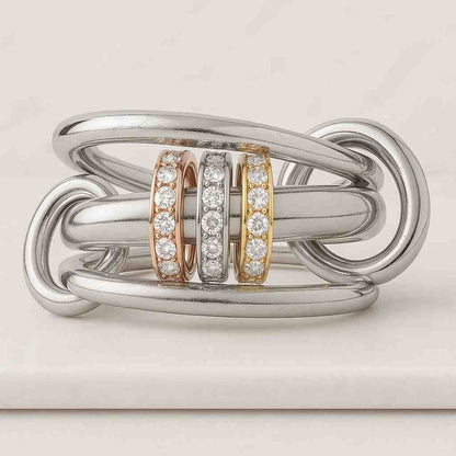 Three Tone Ring Interlocking Ring